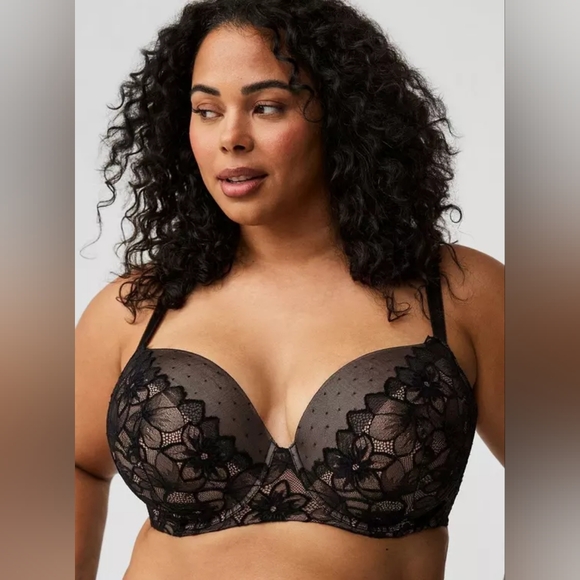 NWT Torrid Perfect T-Shirt Push-Up Cozy Lace Straight Back Bra 48c - Picture 4 of 5